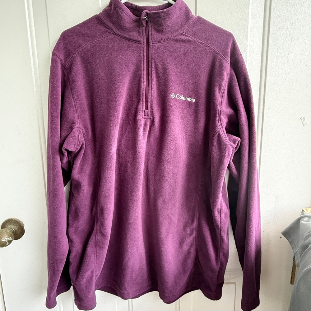 Columbia Women's Purple Quarter Zip Lightweight‎ Fleece Pullover Size Medium